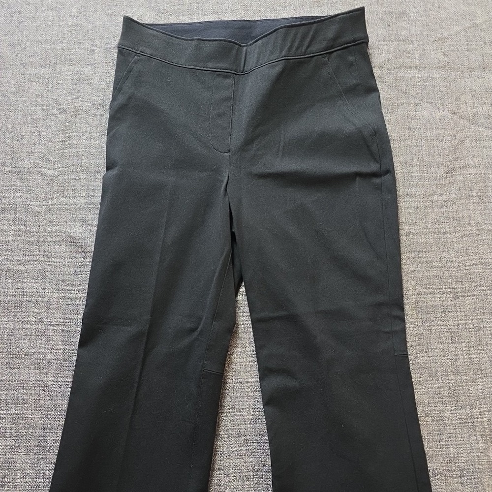 Spanx Polished Kick Flare Crop Pants Size S Petite Black Pull-On Stretch 20367Q‎
